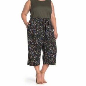 Dr2 Daniel Rainn Floral Print Crop Pants Plus Size